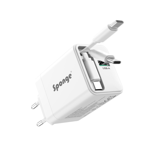 Įkroviklis Sponge Charger C32 65W GaN su integruotu USB-C kabeliu